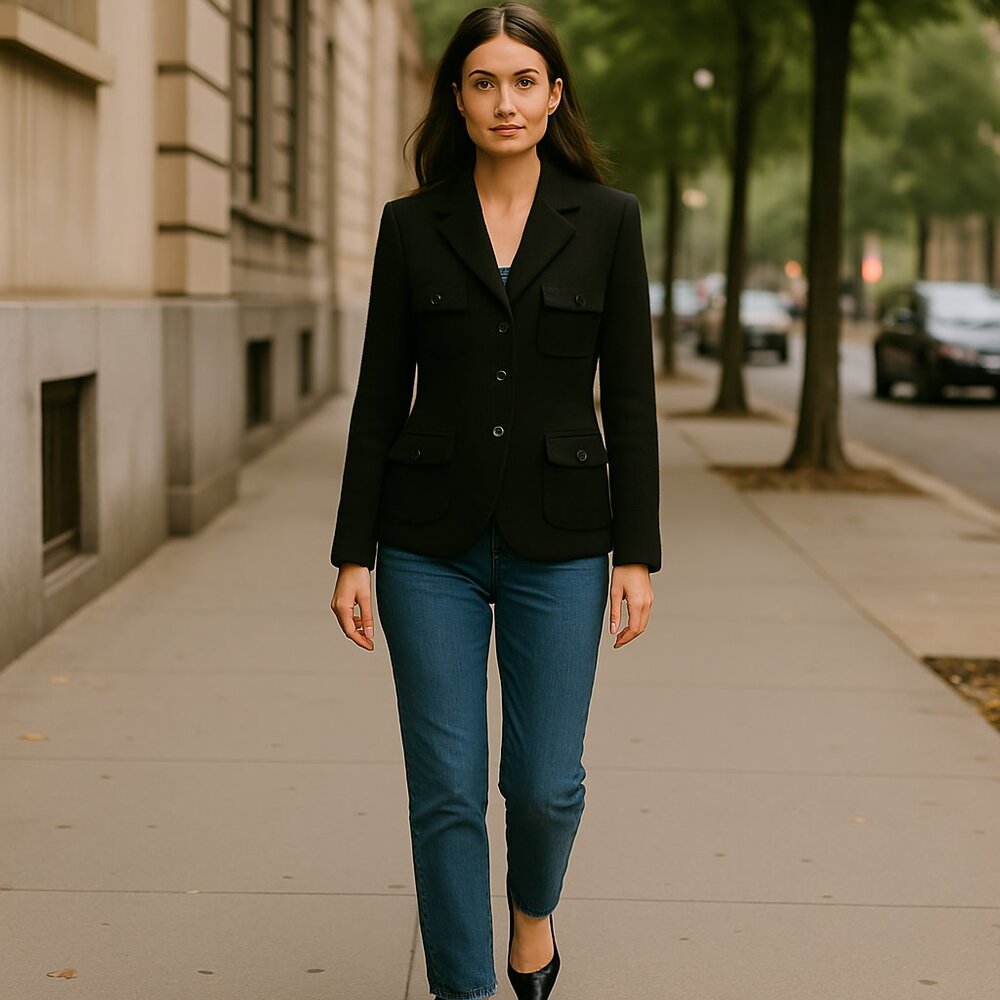 Anne Klein blazer jacket Size10 Utility style fully lined career - Picture 1 of 7